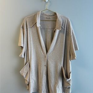 Free People Light Beige Knit Top